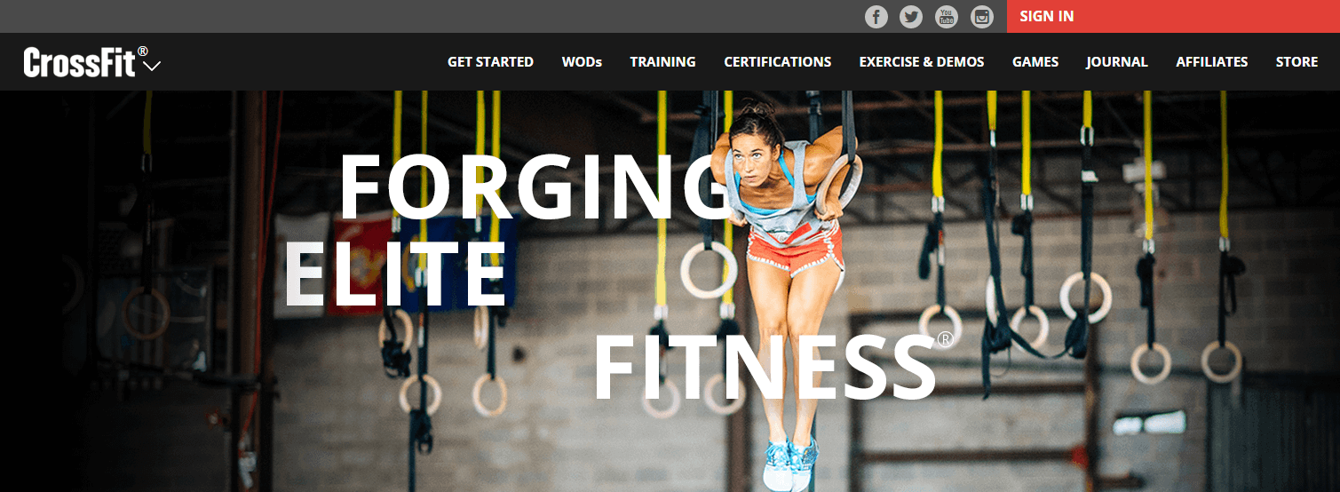 Screenshot CrossFit Website