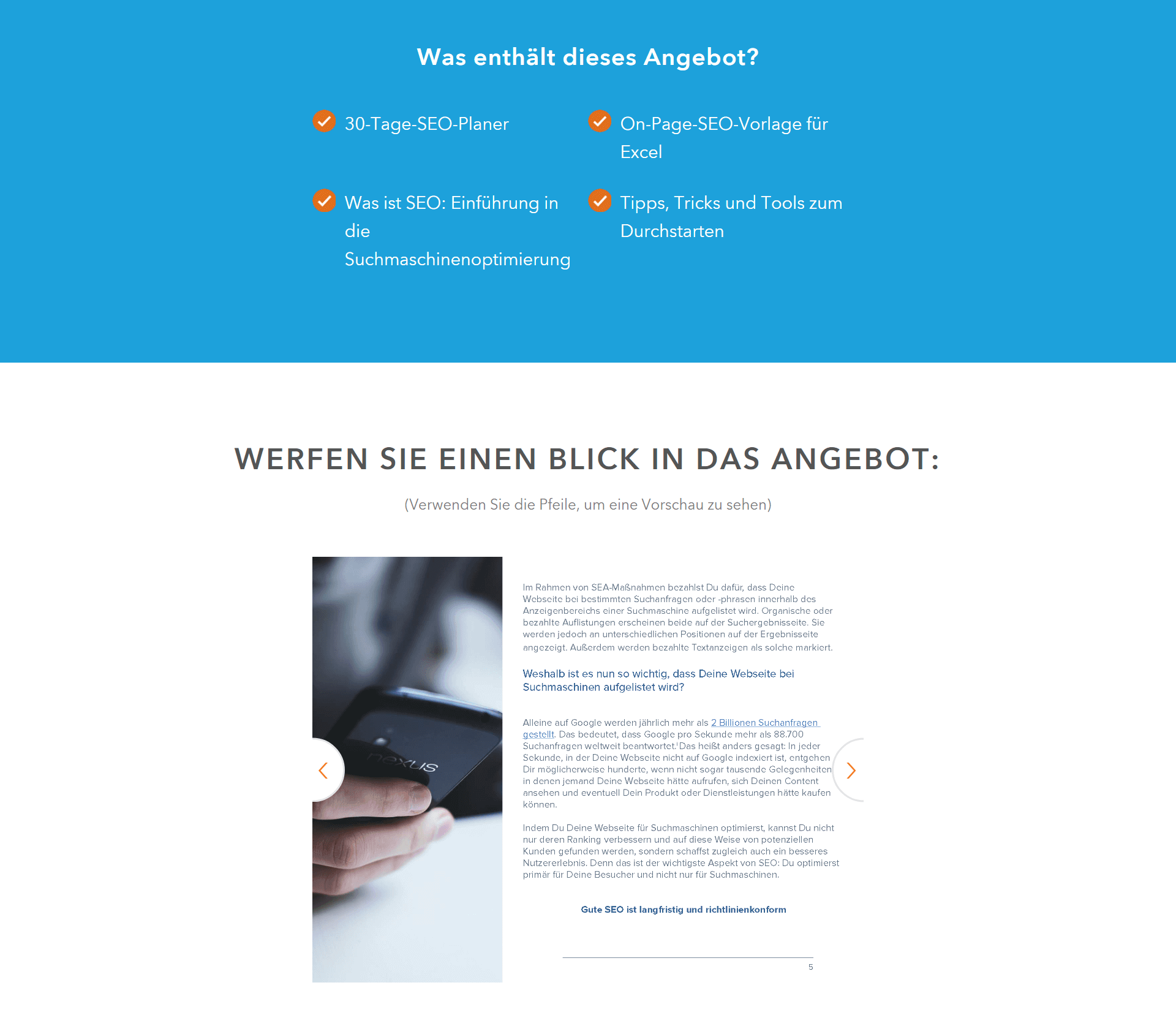 Landing Page Beispiel von HubSpot