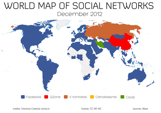 World Map of Social Networks